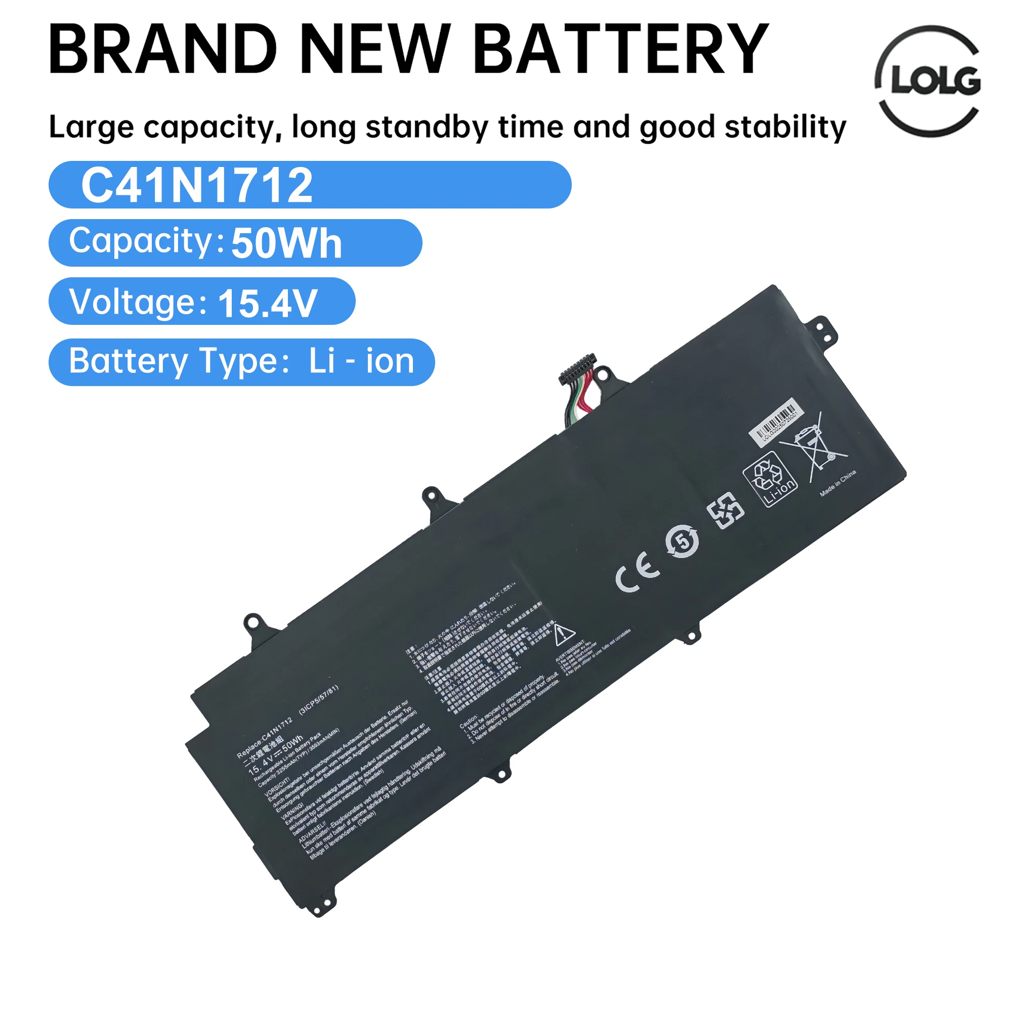 

Новая литиевая батарея для ноутбука C41N1712 15,4 В 50 Втч для ноутбука ASUS GX501 GX501V GX501VI GX501GI