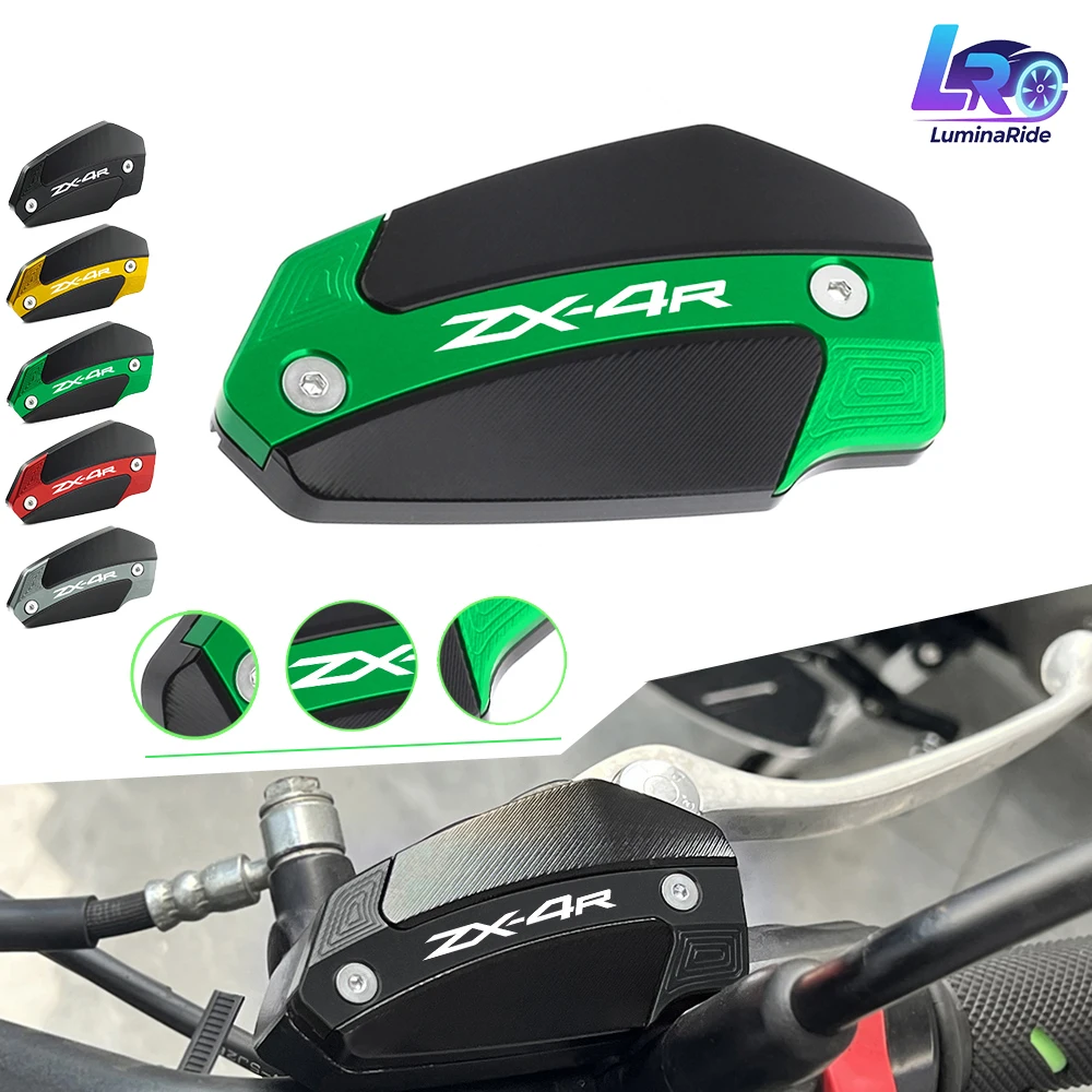 

Logo ZX4R For Kawasaki ninja ZX4R ZX-4R Oil Filler Cap Protector Moto CNC Front Rear Brake Fluid Reservoir Cover