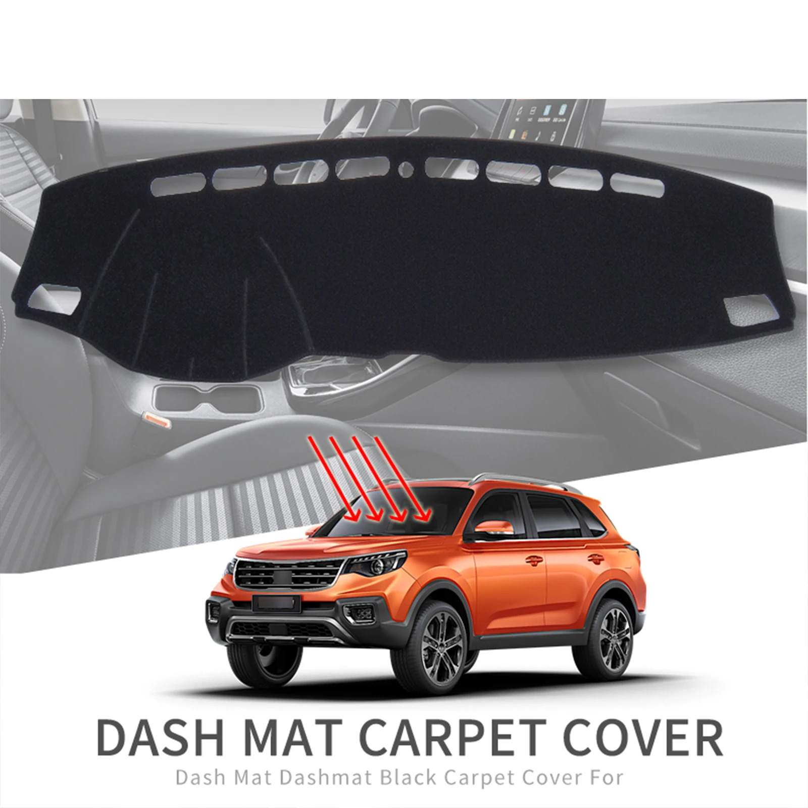 Car Dashboard Mat for Kia Sportage 4 QL 2016 2017 2018 2019 2020 2021 Sunshade Protective Carpet Dash Mat Dashmat