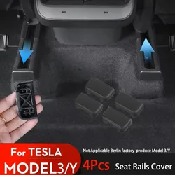 4pcs Seat Rail Cover Protector For Tesla Model 3 17-23Model Y 21-22 Accessories Front Rear End Pieces Backseat Slide Protection
