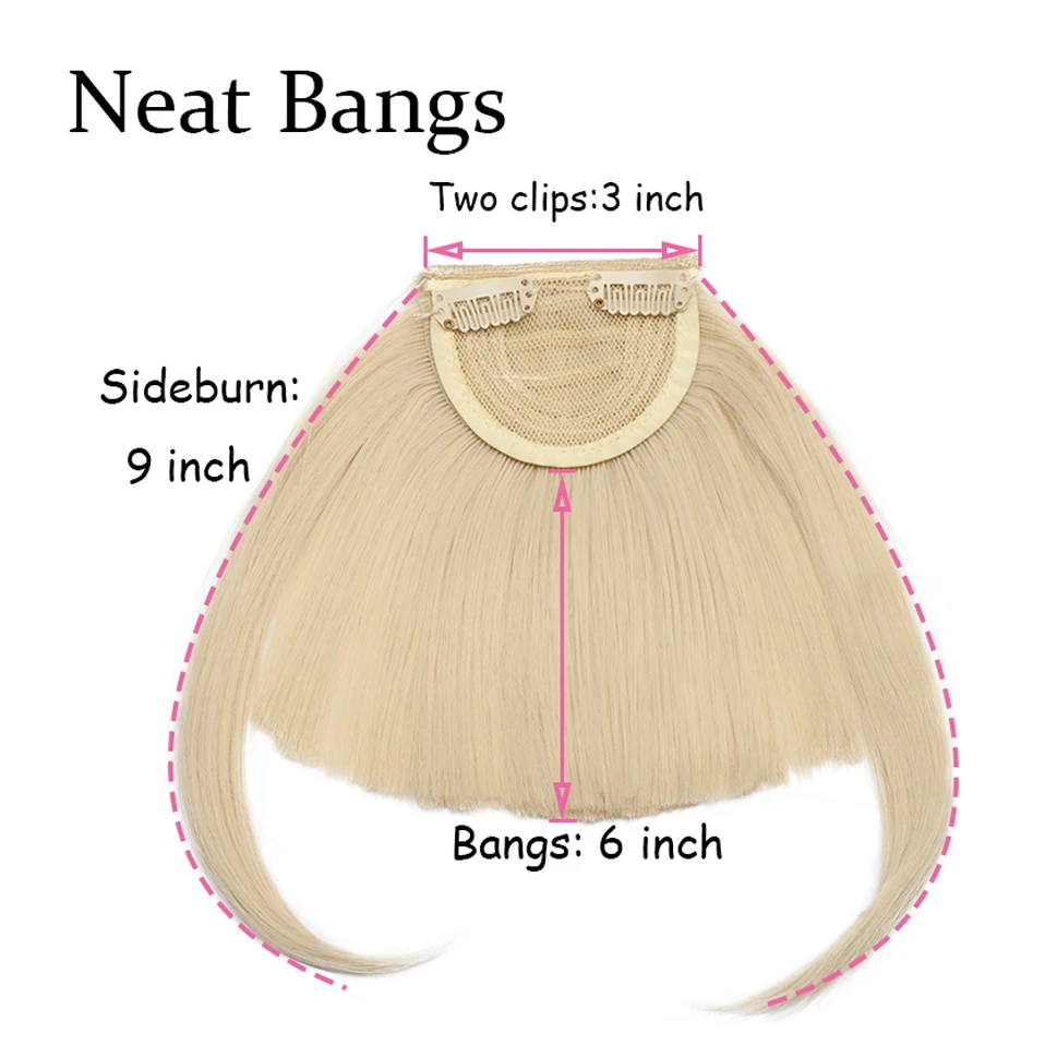 BENIHAIR Synthetic Clip In Hair Bangs Hairpiece Clip In Hair Extension Hair Extension Blunt Bangs Fake Bangs For Women