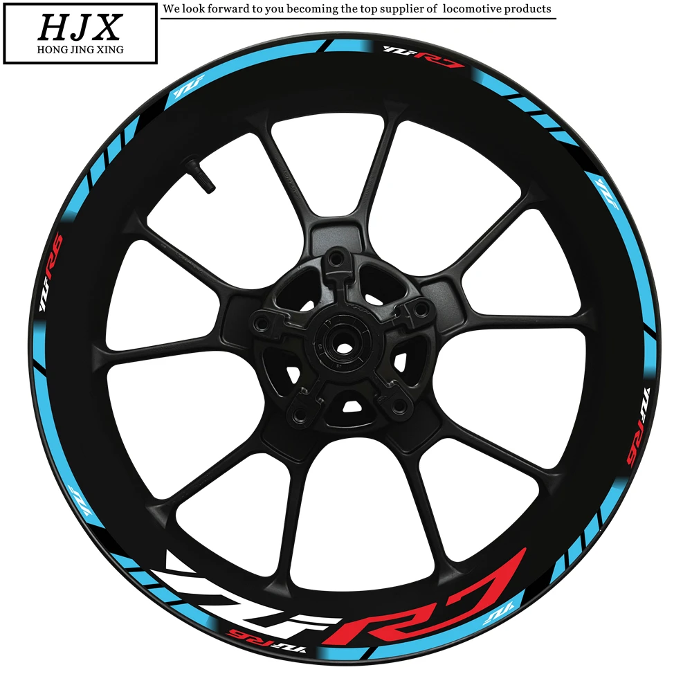 For YAMAHA YZF R7 Motorcycle Rim SET 17 Inch Wheel Hub Logo Decal Decoration YZFR7 Sticker Reflective And Waterproof 2022 2023