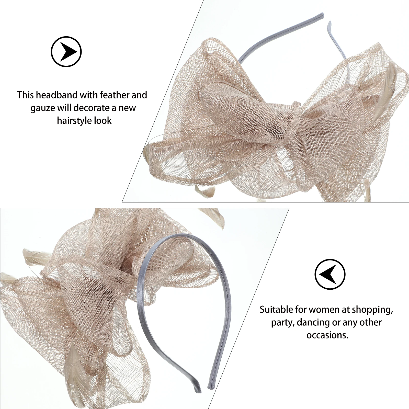 

Gauze Headbands Women Hair Hoop Headband Lightweight Soft Elasticity Photo Prop Bridal Accessories Gauze Travel
