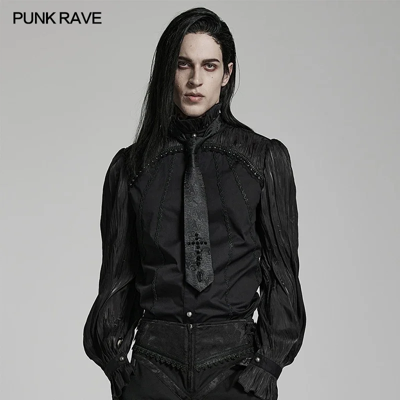 PUNK RAVE Men\'s Gothic Theme Elegant Noble Cross Tie Individuality Ties Handsome Appare Accessories