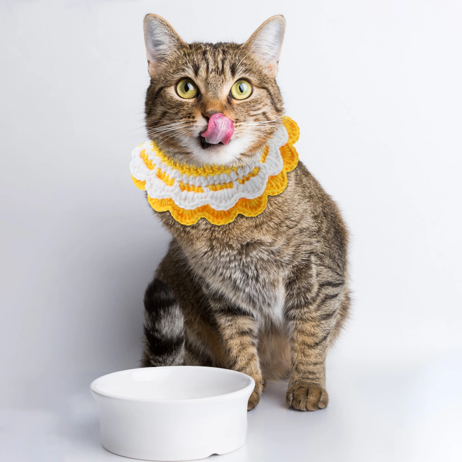

Pet Wool Scarf Neckerchief Cat Lace Collar Saliva Towel Yarn Bright Color Gentle Durable Dog Accessories Decorative Warm