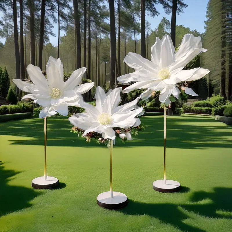 

100 см полиэтиленовая пряжа, набор искусственных цветов магнолии с двухслойными лепестками, свадебная вечеринка, фон для окна, украшение, реквизит для съемки