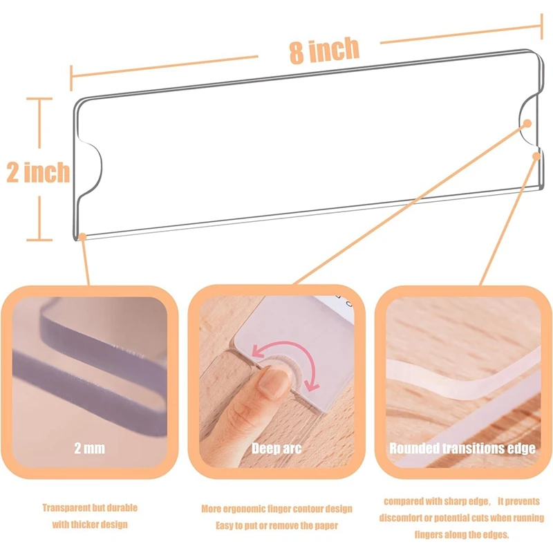 투명 아크릴 플라스틱 간판 거치대, 프레임 벽 명판, 사무실, 가정용, 2x8 인치