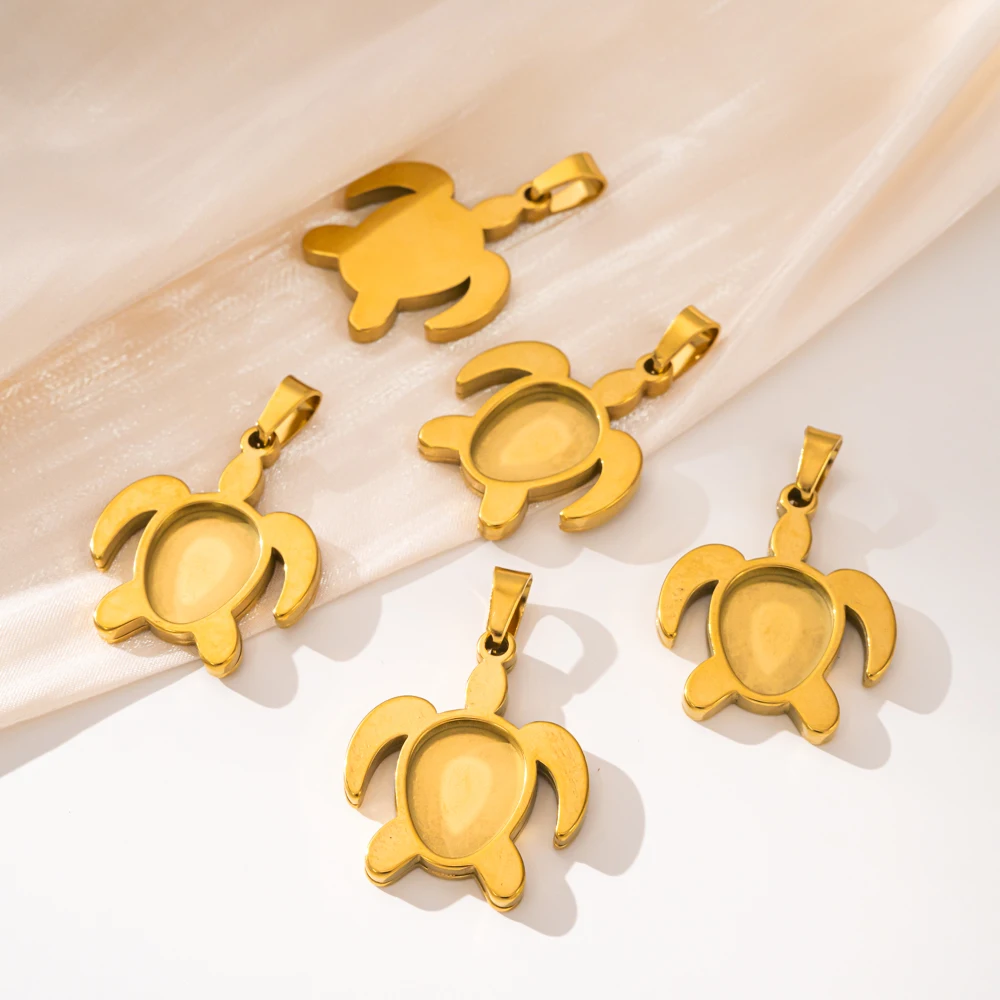 5 ชิ้น/ชุด ฐานจี้รูปเต่าทำจากส - Bezels Set Pendant บทวิจารณ์และราคา