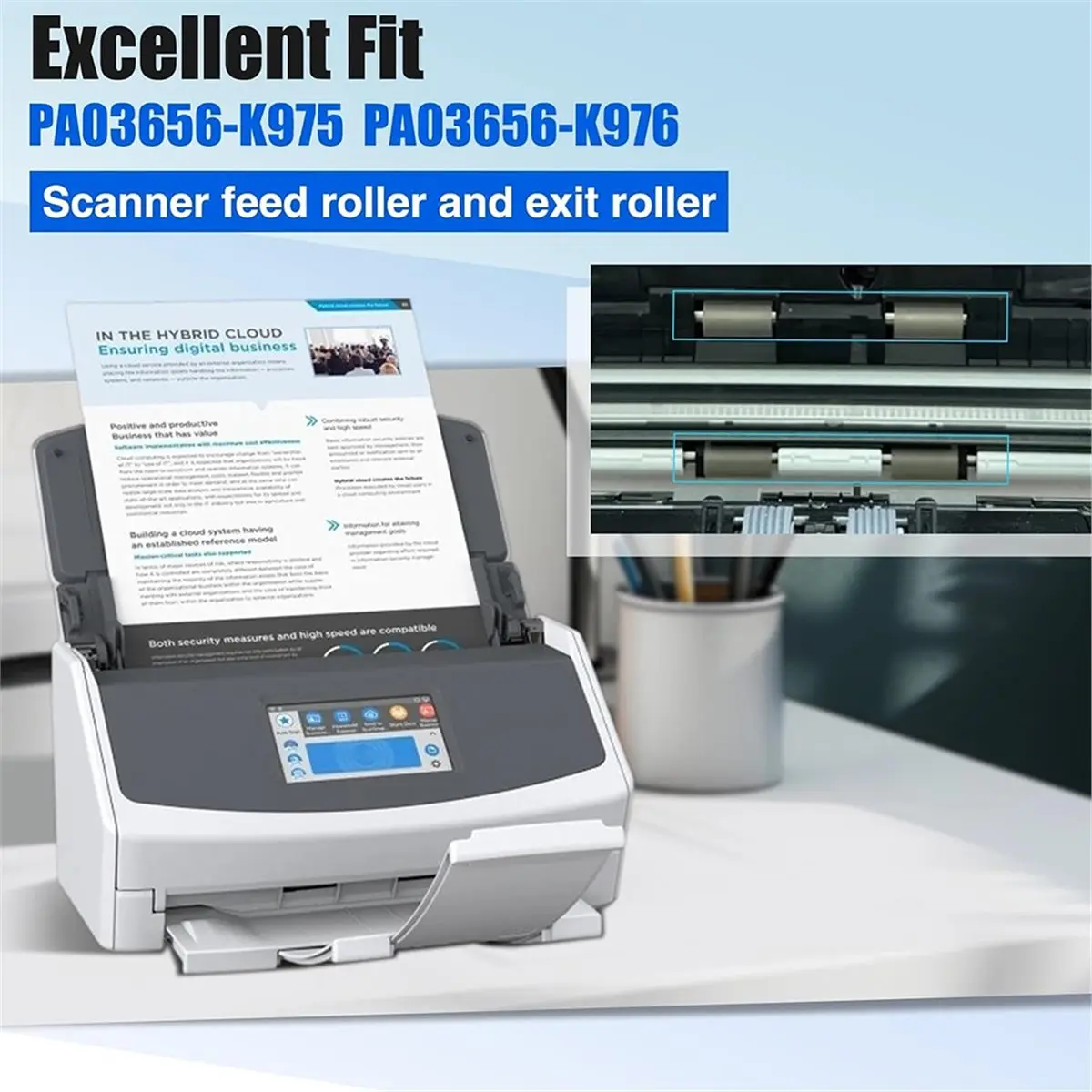 Scanner Roller Shaft for IX1400 IX1500 IX1600 IX500 N7100 Fi-7030 PA03656-K975 PA03656-K976