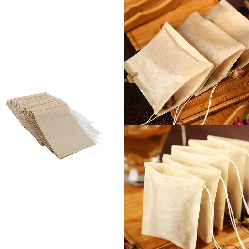 600 Pcs Disposable Tea Filter Bags,Natural Material Drawstring Seal Tea Bag Empty For Loose Leaf Tea