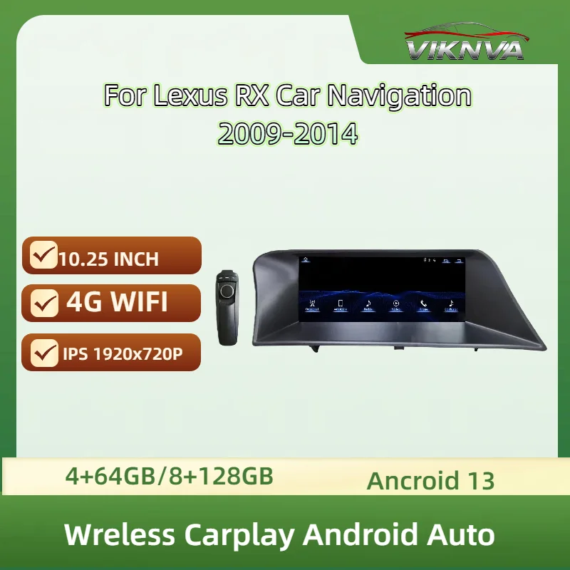 10.25 Inch For RX RX270 RX350 RX450H Android 13.0 8GB+256 Car Multimedia Player Auto Radio Head unit Car Stereo GPS Navigation