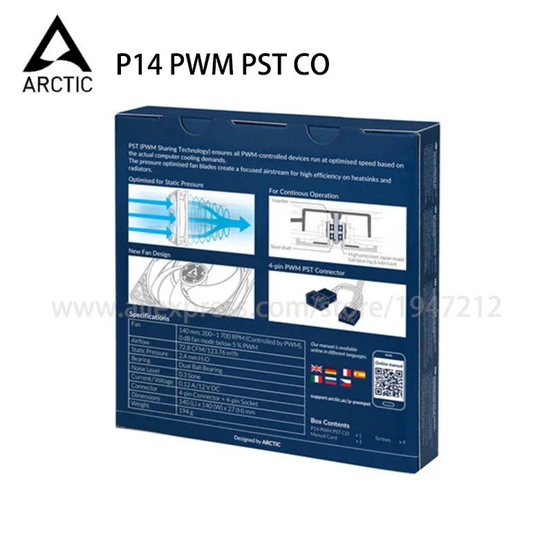 Arctic F9 F12 F14 P12 P14 PWM PST Co 90 mm ventilator PWM stille koelventilator, balansprestaties slanke ventilator 1800 RPM CPU-koeler