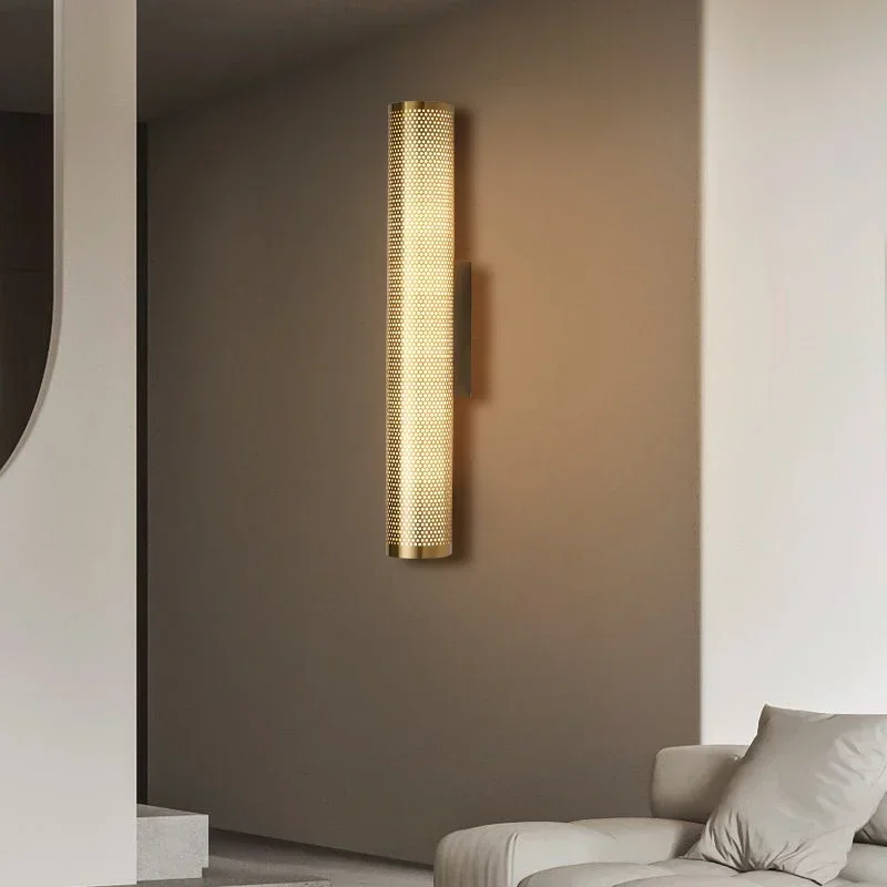 

Simple Indoor Wall Light Creative Electroplating Metal Grid Aisle Mirror Bathroom Lamp LED Bedroom Decorative Wall Lights