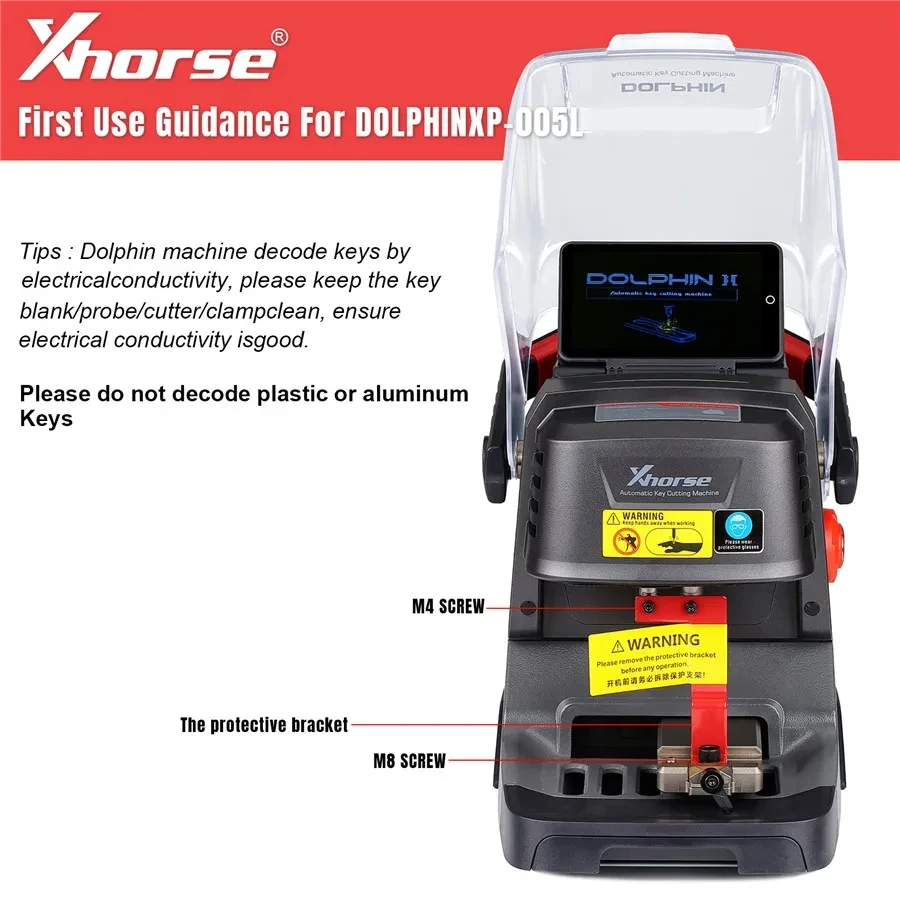 New Xhorse Dolphin XP005L XP-005L Dolphin II Key Cutting Machine with Adjustable Touch Screen