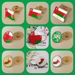 Oman Omanis Map Flag National Emblem Brooches Badges Lapel Pins