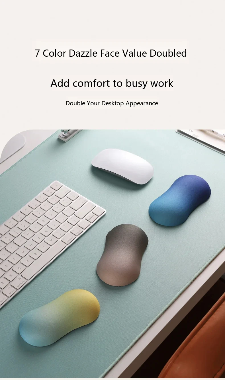 Boho Color Block Handgelenkauflage Mauspad Ergonomische Schreibtischunterlage für Büro und Gaming 12 Leuchtende Farboptionen – Detail 5