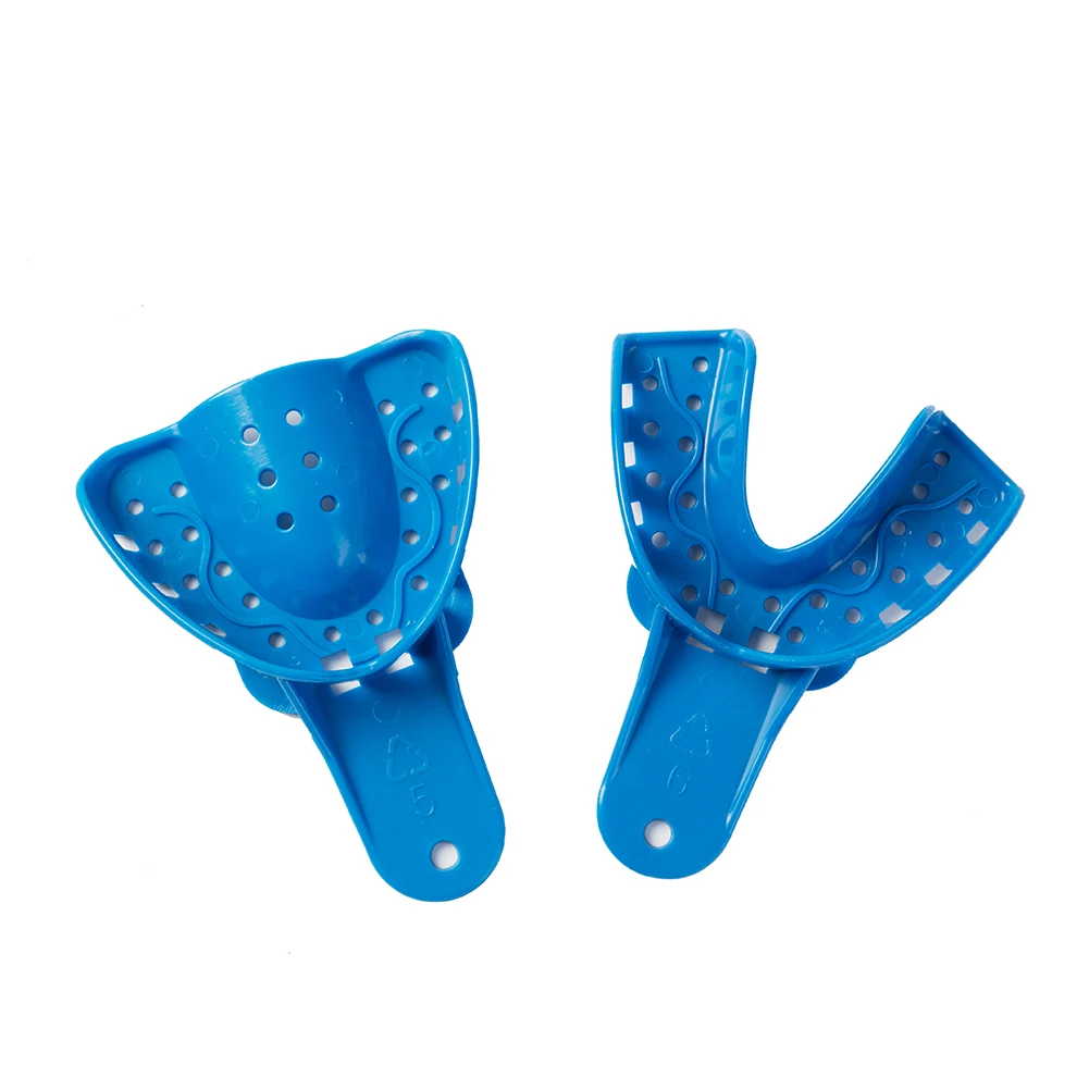 12Pcs Plastic Dental Impression Tray Perforated Plastic Small Large for Adult Kids Upper Lower S/M/L/XL EASYINMSILE