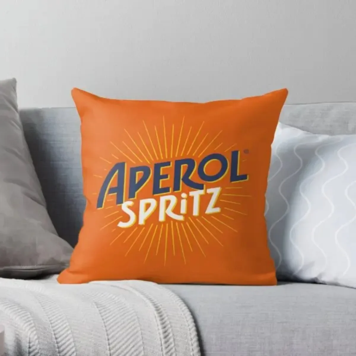 Aperol Spritz  Printing Throw Pillow Cover Decor Waist Fashion Office Home Decorative Comfort Pillowslip 45x45cm 18x18Inch 40x40