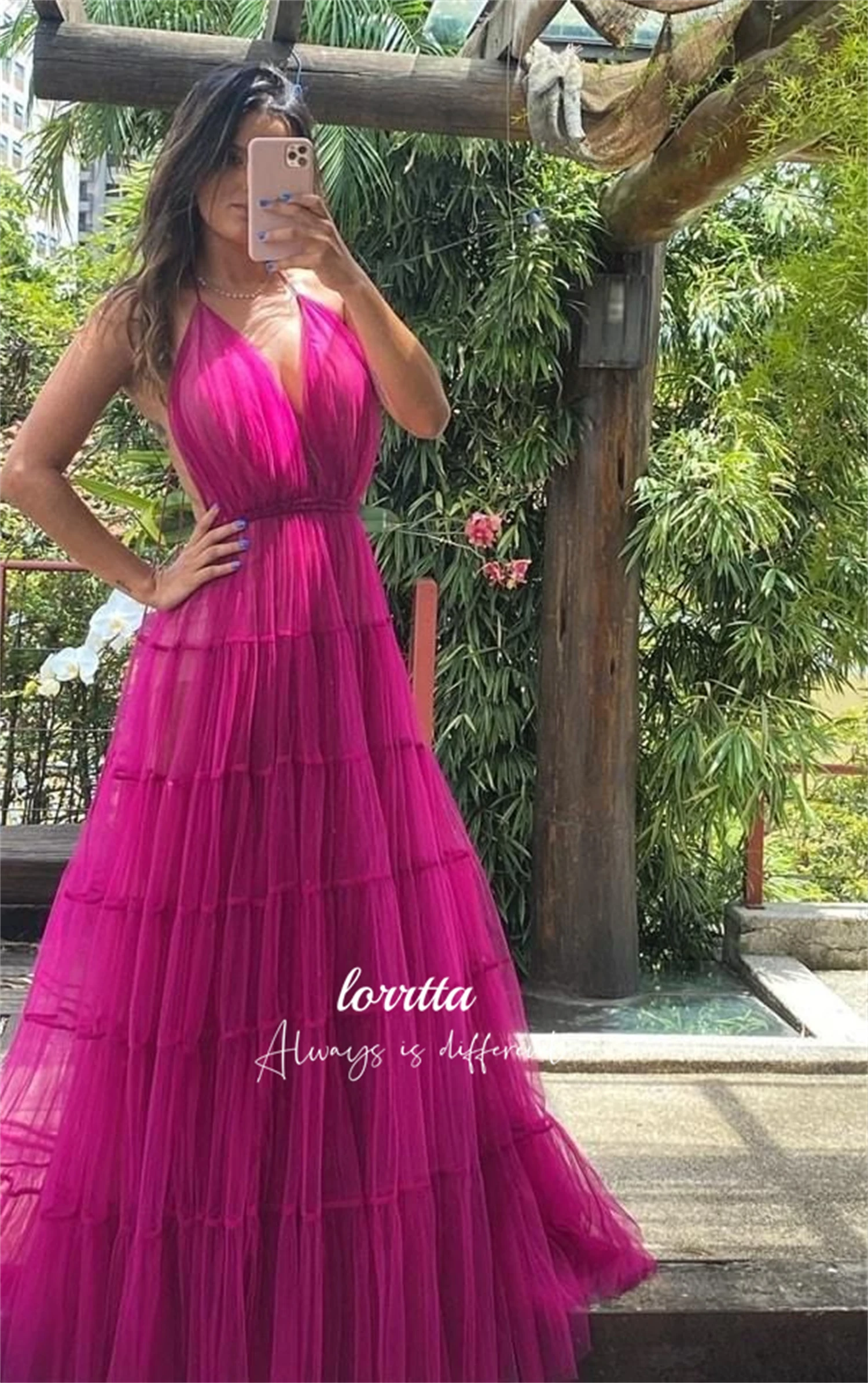 

Lorrtta Layered Sling Mesh Line A Ball Gown Evening Dress Luxury Dresses Gala Prom Women 2024 2024 Luxurious Turkish Gowns Party