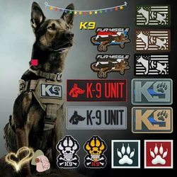 3D PVC K9 Rescue Service Dog Military Dog Hook and Loop Patch Badge Luminous Tactical Backpack Stick Clothing Reflective Armband