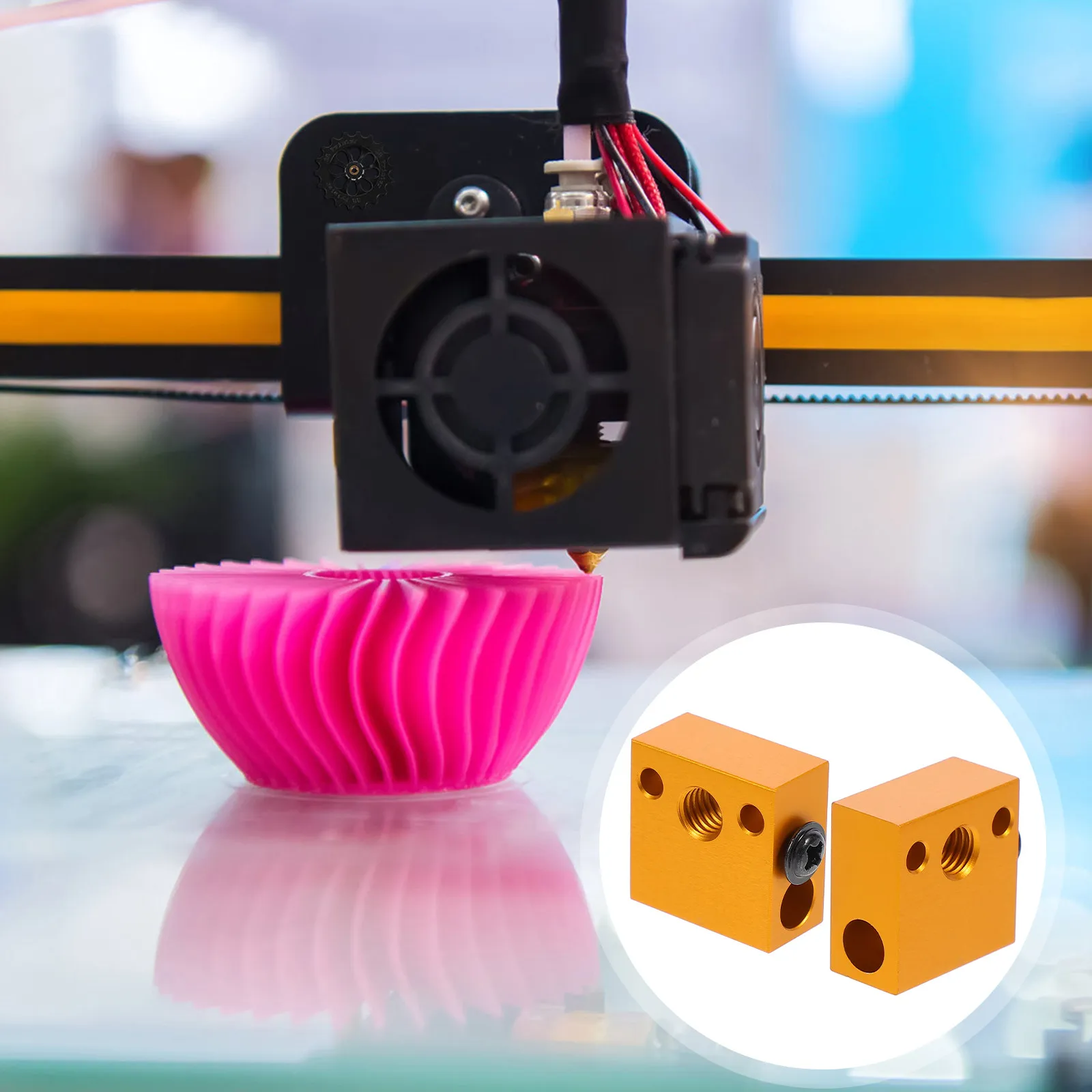 2Pcs 3D Printer Heating Block Accessories Professional Design for Long Lasting Use with Everyday Filaments High Quality