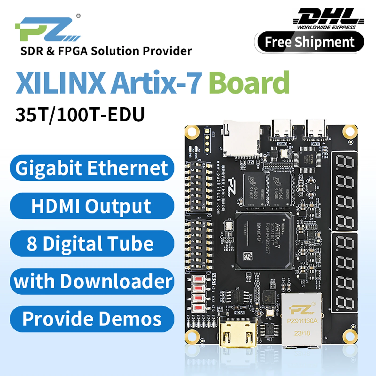 

Puzhi PA35T-EDU PA100T-EDU FPGA development board Xilinx Artix7 XC7A35T A7 35T 100T EDU professional teaching