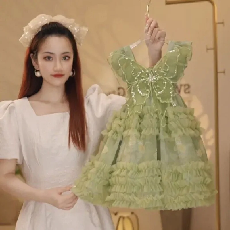 

Girls' Strap Dress Summer New Princess Baby Stylish Puffy Dress Strap Dress for Children