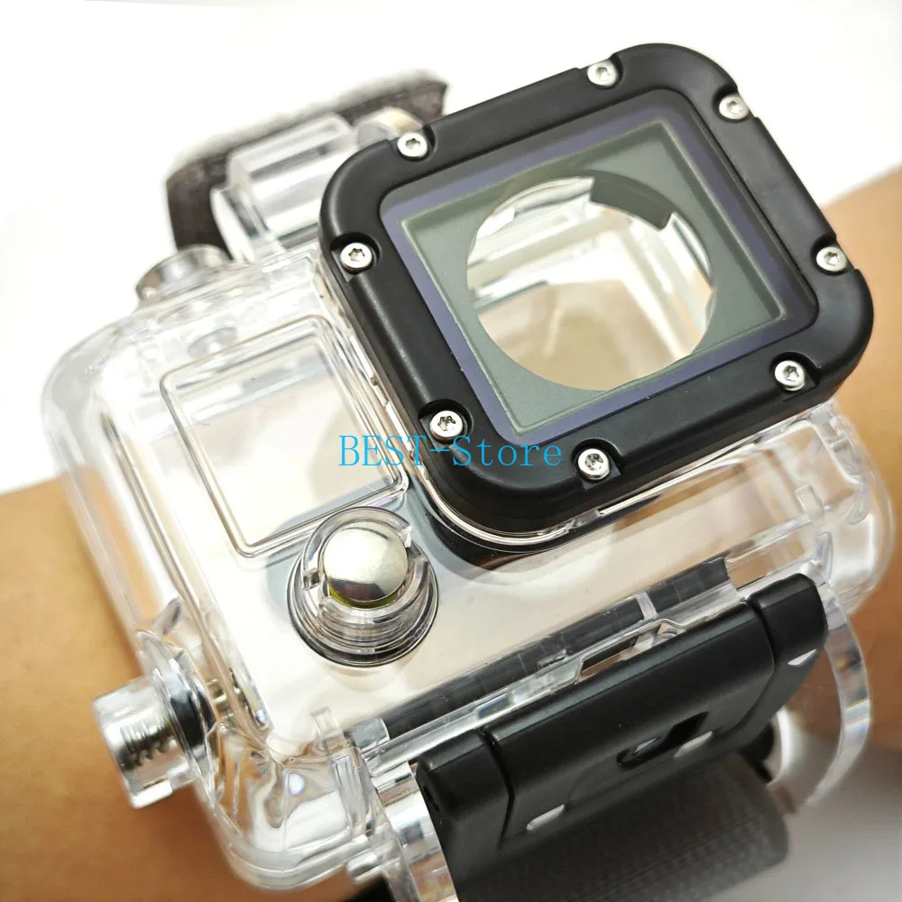 Оригинальный водонепроницаемый чехол для дайвинга длиной 60 м с ремешком на запястье и 2 задней камеры для Gopro Hero 4 3 3+