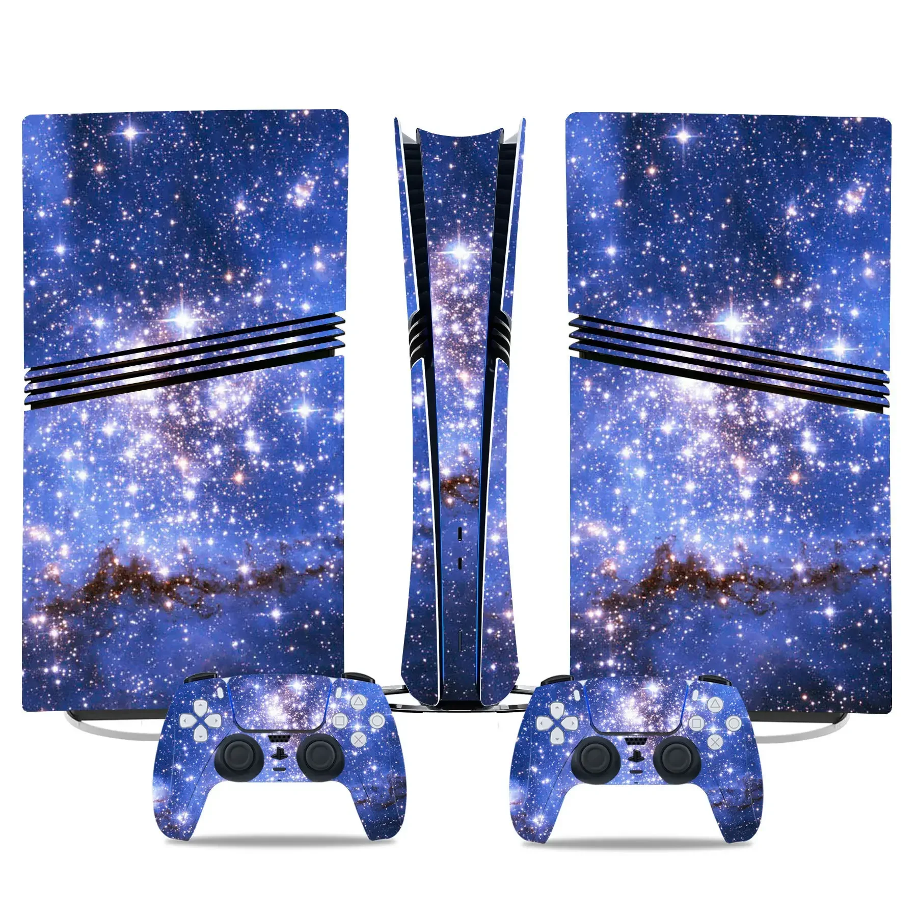 For PS5 Pro Console Skin Starry Sky Theme PVC Waterproof Heat-Resistant Scratch-Proof Vinyl Sticker Easy to Apply Bubble-Free