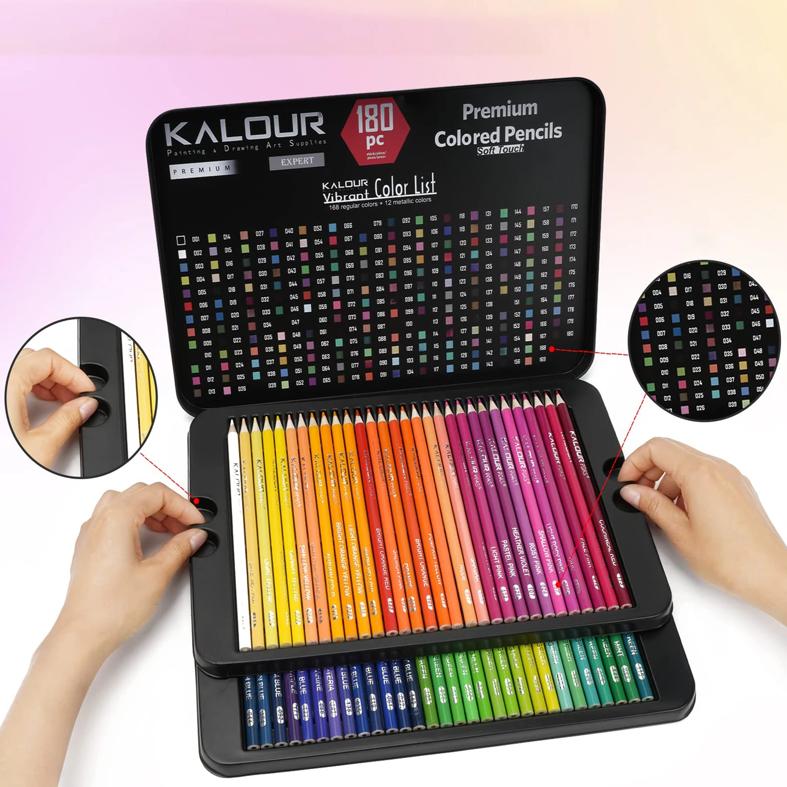 KALOUR 180 Colors Professional Colored Pencils Set Fine Art Drawing Non-toxic Oil Pencils Set for Sketching Coloring Pencil image 6