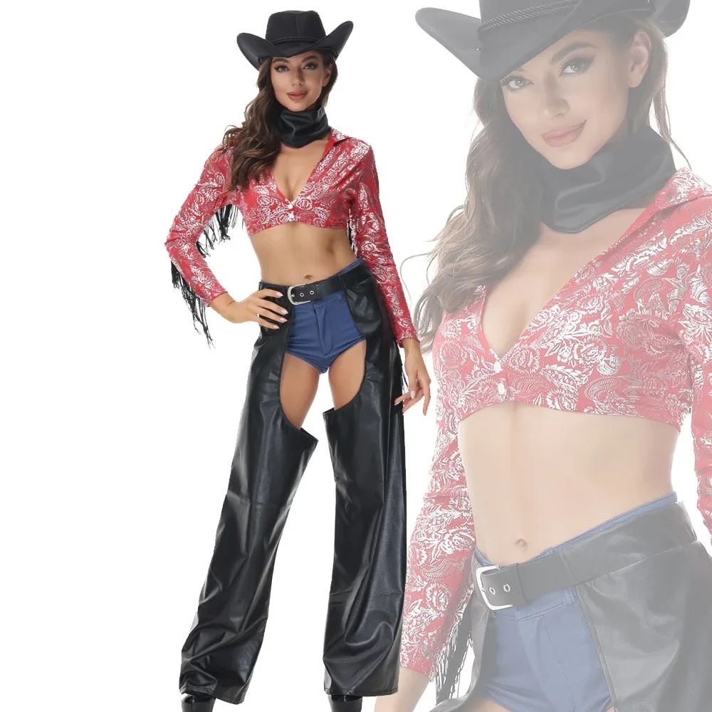 

Women Sexy Role Play Policewoman Western Cowboy Costume