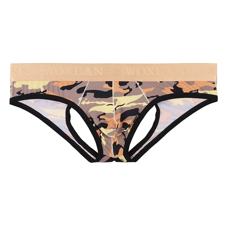 Fashion Underwear Low Waist Thongs Backless Breathable Camouflage Printed Panties