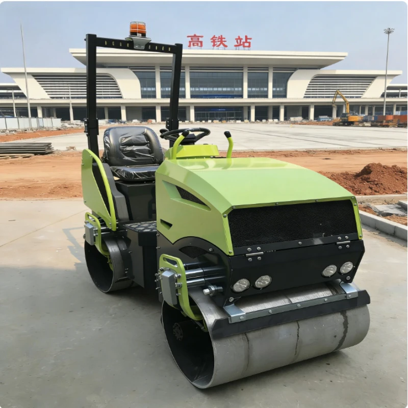 Soil Compactor Road Roller 2 Ton Double Drum Vibratory Hydraulic Ride-on Compaction Machine For Landscape Architecture Build