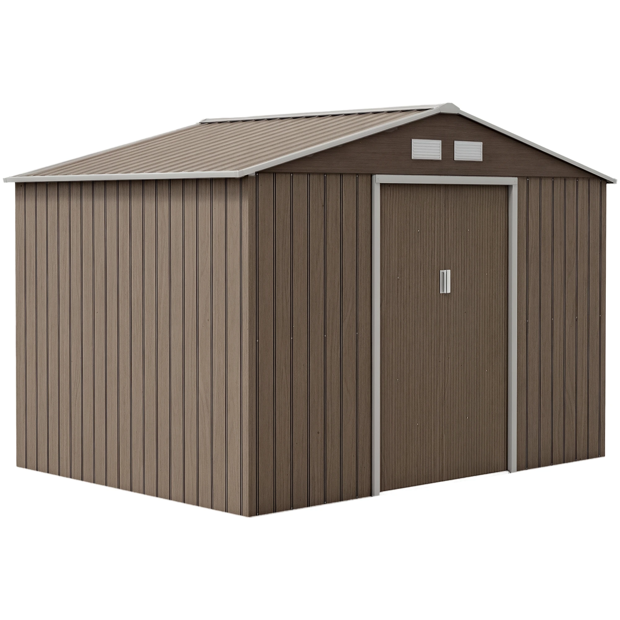 Outsunny gereedschapsschuur 4,9 m2, tuinschuur met gabeldak, schuifdeur, Foundation - afbeelding 2