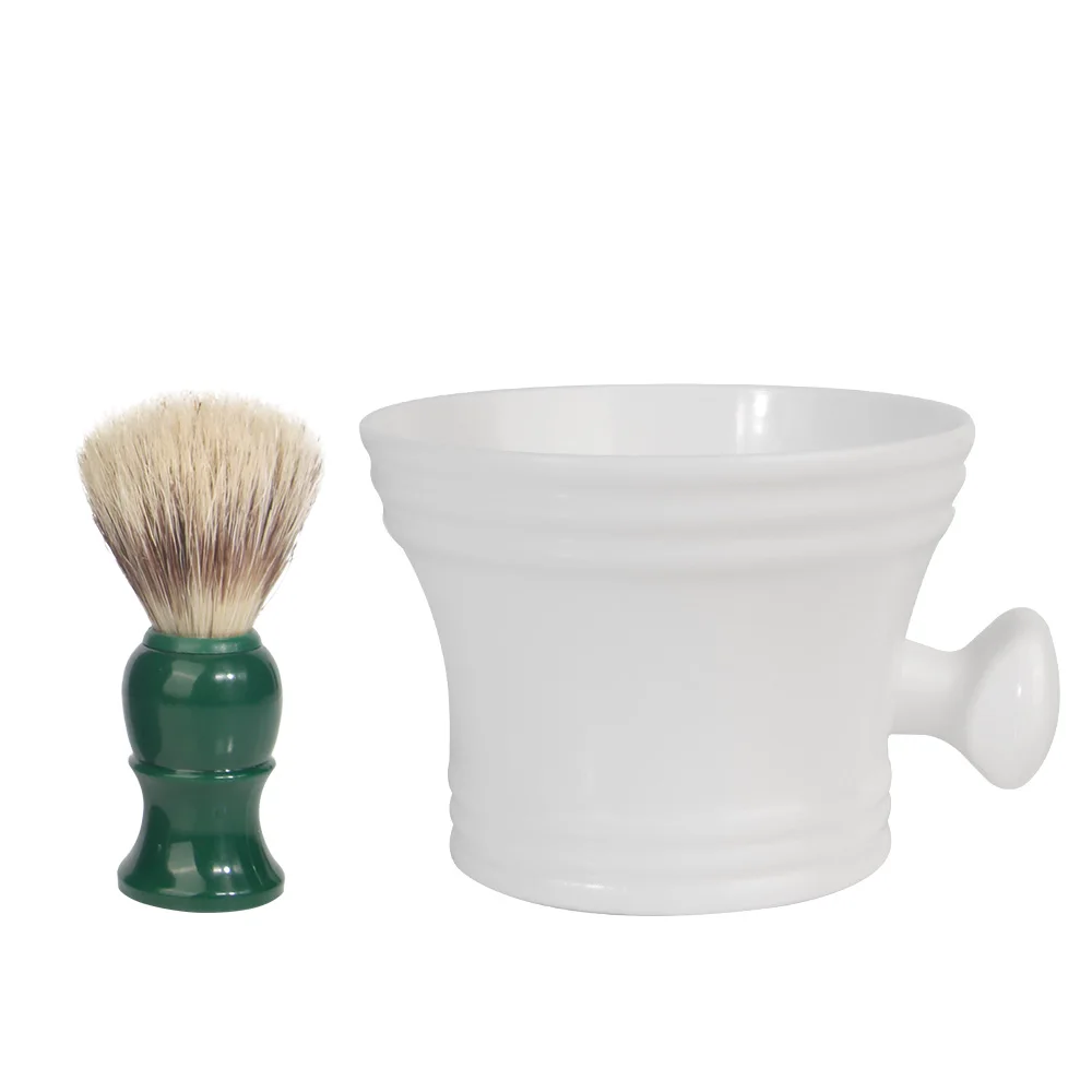 Vintage Herren-Rasierschaum-Set: Keramik-Schaumschale + Bartbürste, Rasierwerkzeuge in Salonqualität für Zuhause, Erzeugt einen dichten Schaum zum Rasieren – Detail 9