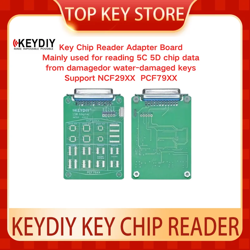 KeyDiy KD Key Chip Reader Adapter Board reading key 5C 5D chip data from damaged car key NCF29XX PCF79XX KDX4 KDX2 KDMAX KDMate