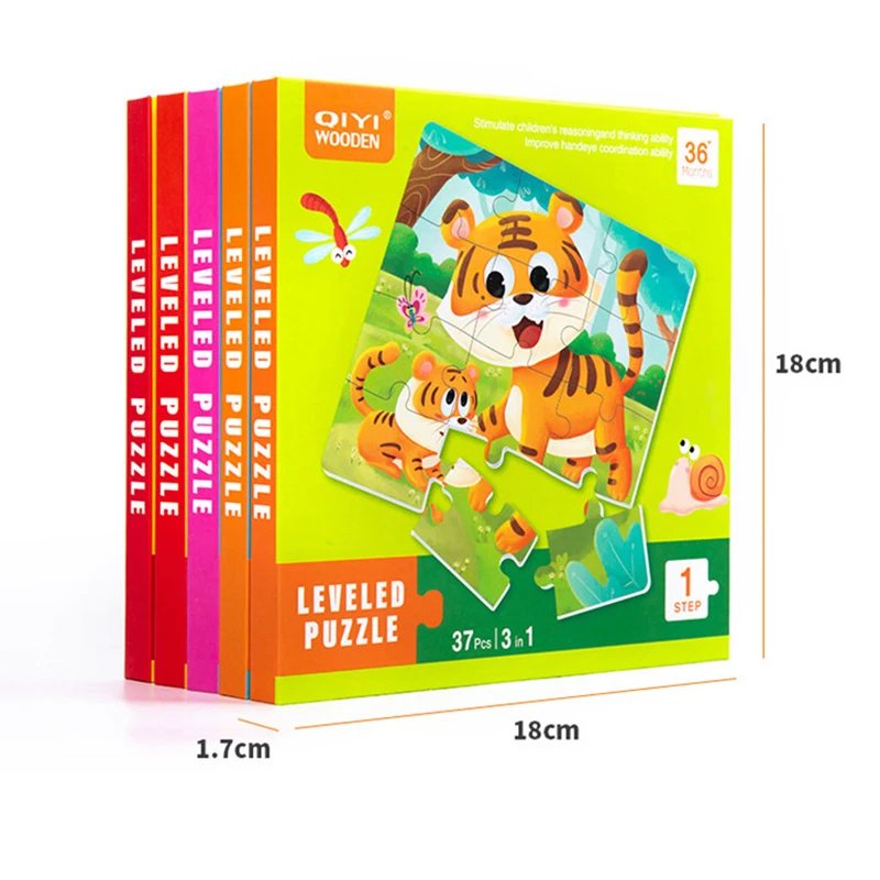 3 in 1 Puzzle Buch Montessori Spiele Cartoon Tiere fort geschrittene Version Falt puzzle Kinder Baby Früher ziehung Spielzeug Geschenk