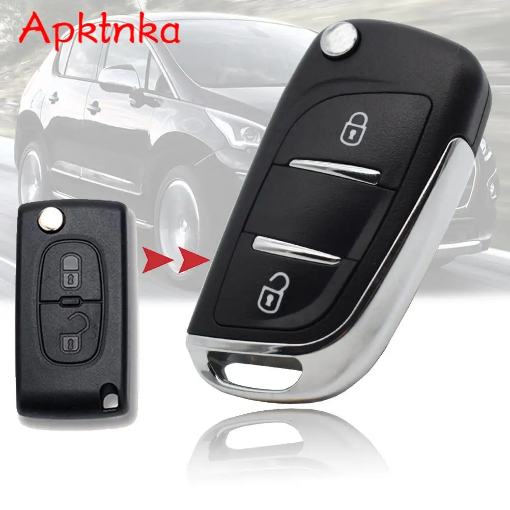 

Modified Flip Folding Remote Key Case Fob Shell For Peugeot 207 307 308 3008 5008 Expert Partner Citroen C3 Picasso Blade CE0536