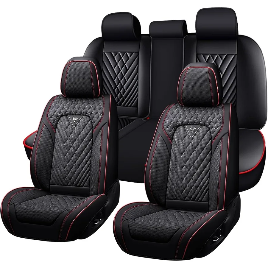 

Waterproof Faux Leather Car Seat Covers for Chevy Camaro 20002024 Luxury Automotive Interior Accessories 5Seat Set with Black R
