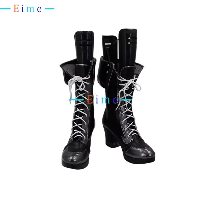 Ashe Cosplay Shoes PU Leather Shoes Halloween Party Boots Anime Accessories Game Cosplay Props Black High Heels Custom Made