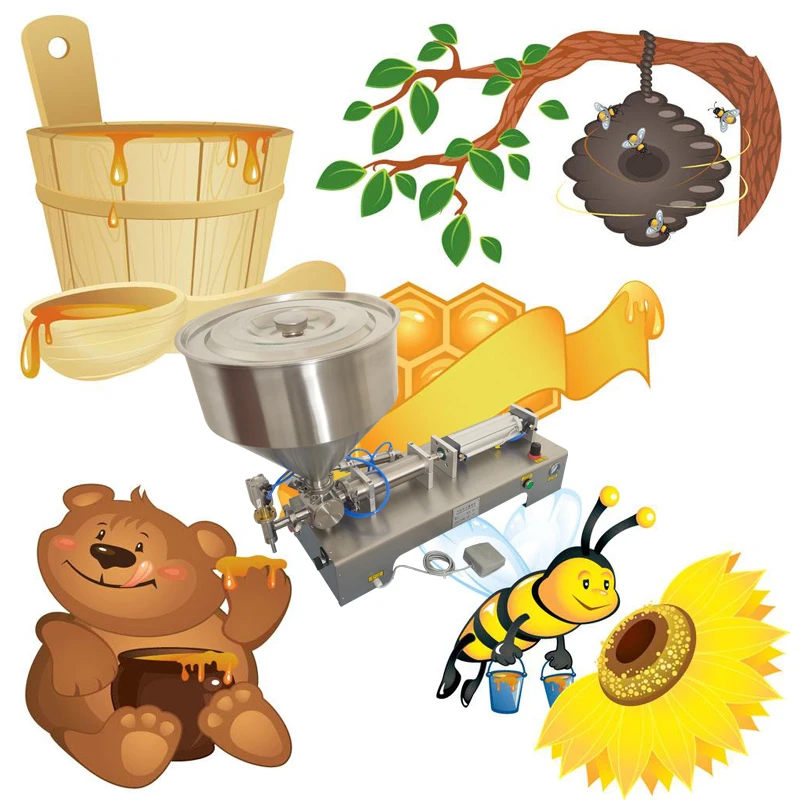 آلة تعبئة المعجون السائل الفولاذ المقاوم للصدأ التجارية آلة تعبئة معجون برأس واحد لمستحضرات التجميل زبدة الفول السوداني والعسل #1