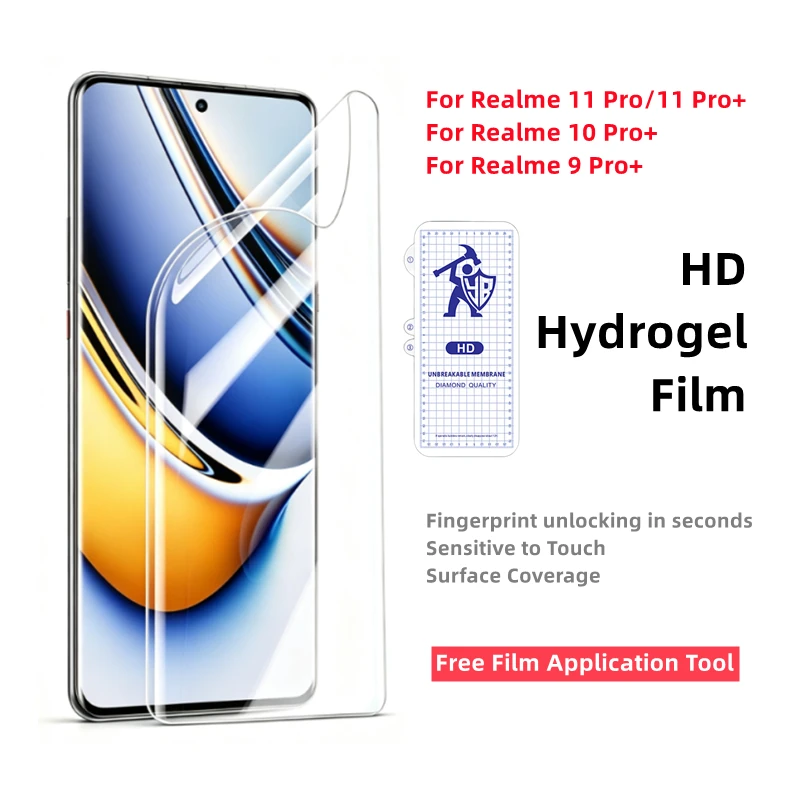 

2/3/4pcs HD Hydrogel Film For Realme 11 Pro Plus Screen Protector For Realme 11 Pro 10 Pro+ Realme 9 Pro+ Clear Protective Film