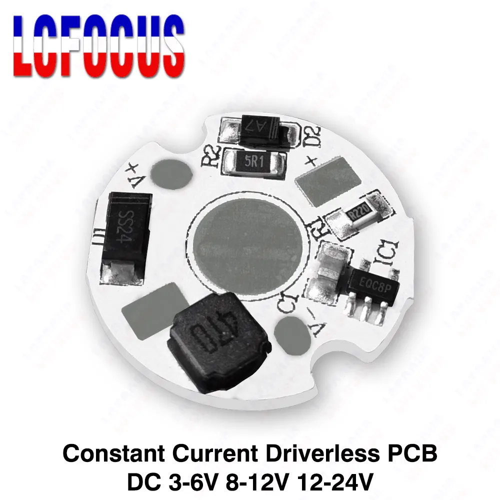 

1pcs DC 3V 5V 12V 24V Driverless Aluminum PCB Board Constant Current LED Driver Plate Power Supply For 1W 3W 5W Light Beads