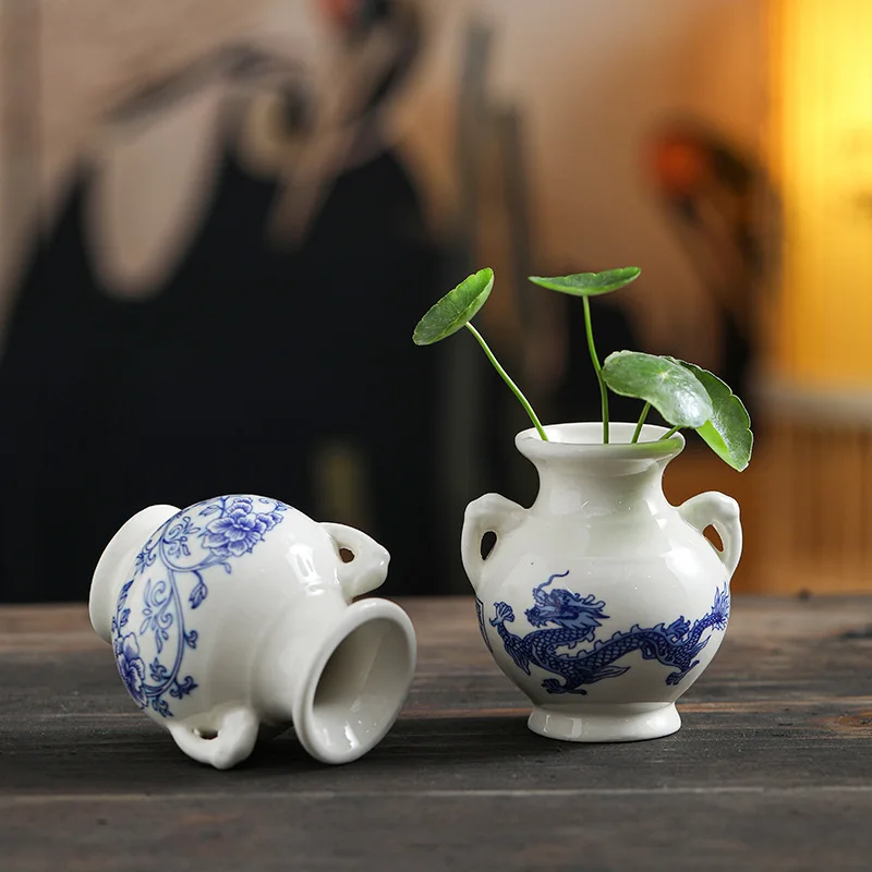 Mini Dry Flower Vase Porcelain Hydroponics Flower Vases Home Shelf Bedroom Living Room Ceramic Table Decorative Ornaments Vase