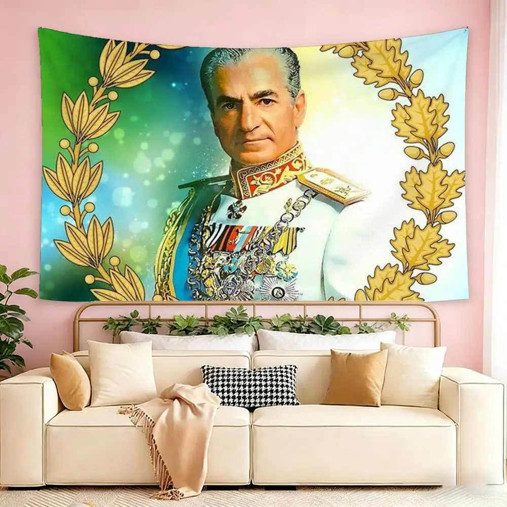 King Mohammad Reza Shah Pahlavi Flags Wall Hanging Tapestry Outdoor Garage Room Decorative flag Background Blanket