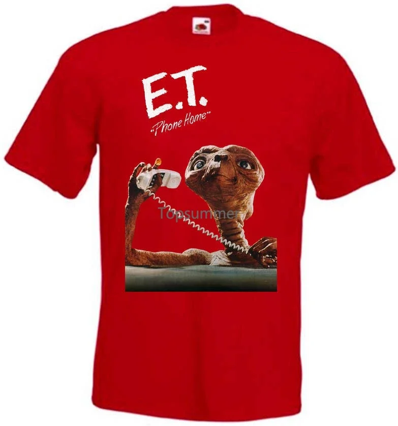 E T Extra Terrestrial V13 T Shirt Red Orange Movie Poster All Sizes Print Casual T Shirt Men Brand Top Tee Fashion