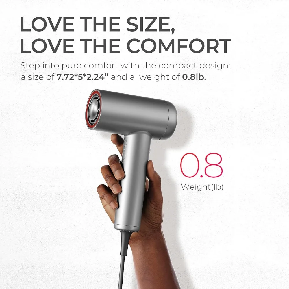 Hair Dryer with Thermal, Professional Ionic Blow Dryer, Drying Fast with Less Frizz, Portable Compact Hairdryer, Hair Dryer