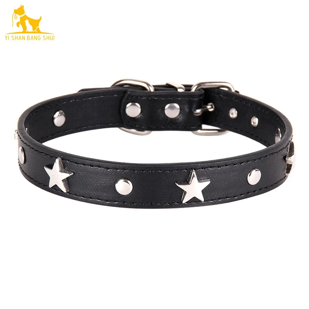 S/M/L Star Borchie Pet Collare di Cane di Cuoio del Cucciolo Collari per Cani di Piccola Taglia Media Cat Neck Strap forniture Per animali da