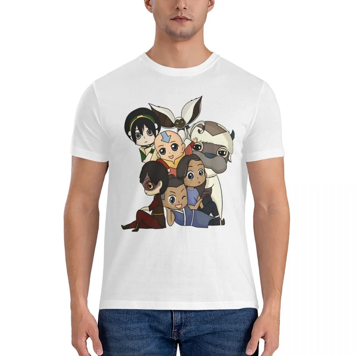 Chibi Gaang T-Shirts  Avatar The Last Airbender Casual 100% Cotton Tees Crew Neck Short Sleeve T Shirts Graphic Printed Clothes