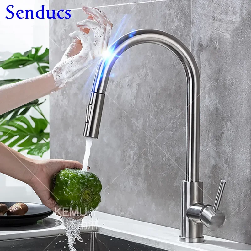 

Touch Kitchen Faucets for Home Improvement Hot Cold Pull Out Kitchen Mixer Tap Sensitive Sensor Touch Kitchen Mixer Faucet